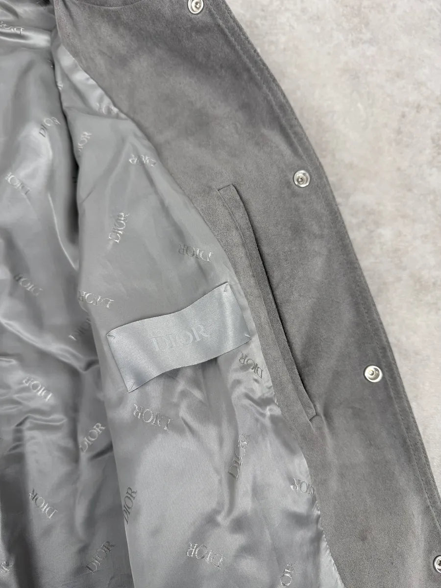 Dior Grey Suede Premium Trucker Leather Jacket OYVaFqa 10