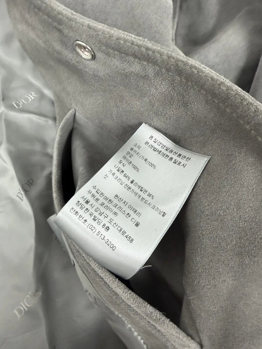 Dior Grey Suede Premium Trucker Leather Jacket OYVaFqa 12