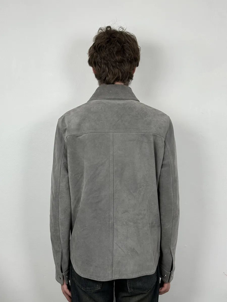 Dior Grey Suede Premium Trucker Leather Jacket OYVaFqa 2