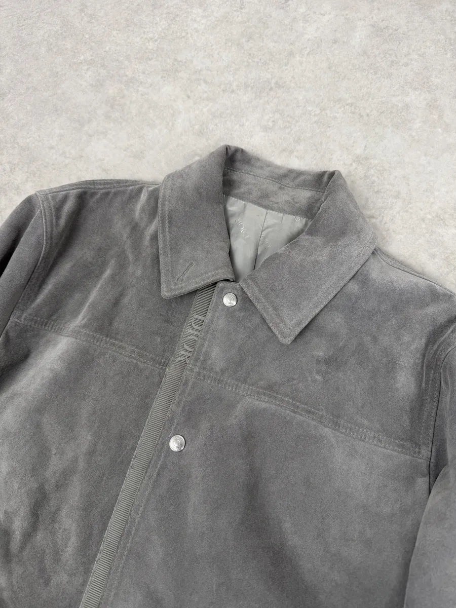 Dior Grey Suede Premium Trucker Leather Jacket OYVaFqa 7