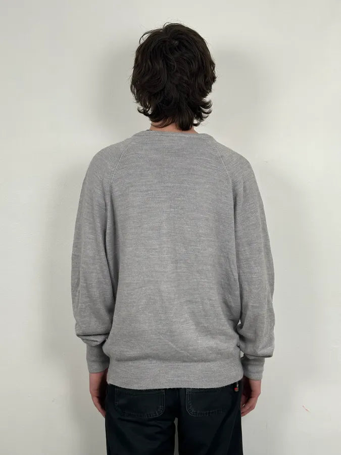 1990s Christian Dior Grey V-Neck Sweater PLVZGbV 2
