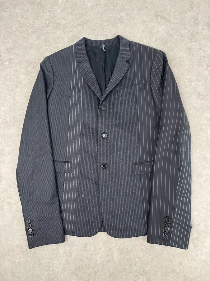 2010s Dior Grey Wool White Pinstripe Blazer Jacket by Kris Van Assche RSHpnby 0