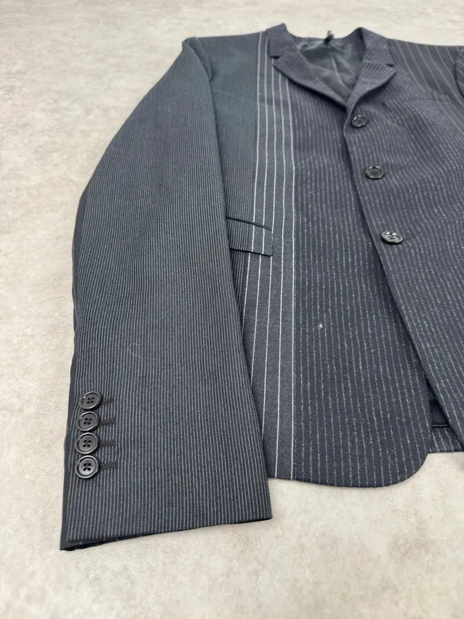 2010s Dior Grey Wool White Pinstripe Blazer Jacket by Kris Van Assche RSHpnby 7