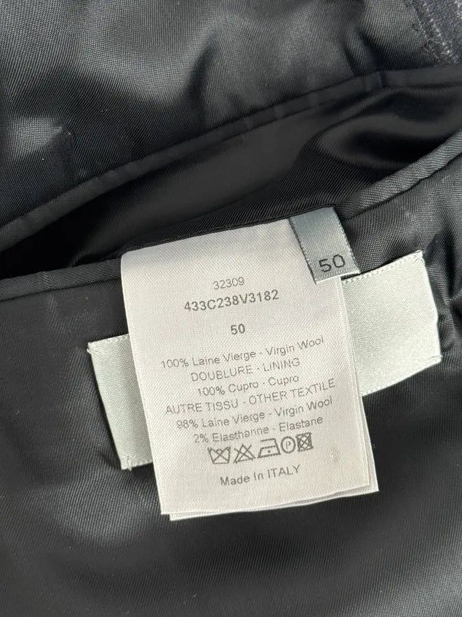 2010s Dior Grey Wool White Pinstripe Blazer Jacket by Kris Van Assche RSHpnby 12