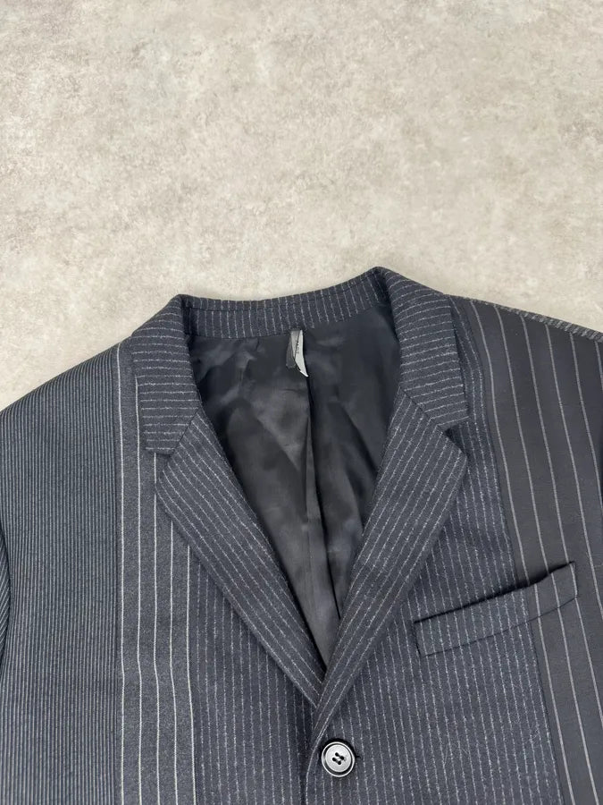 2010s Dior Grey Wool White Pinstripe Blazer Jacket by Kris Van Assche RSHpnby 4