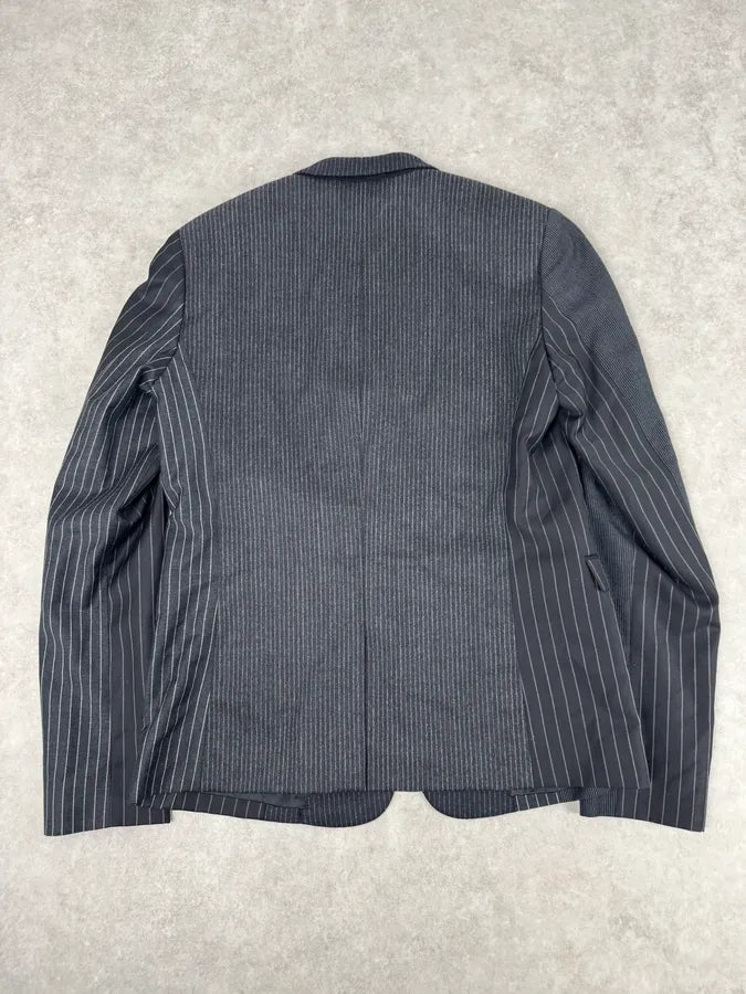 2010s Dior Grey Wool White Pinstripe Blazer Jacket by Kris Van Assche RSHpnby 5