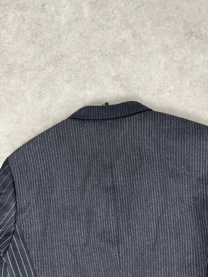 2010s Dior Grey Wool White Pinstripe Blazer Jacket by Kris Van Assche RSHpnby 6