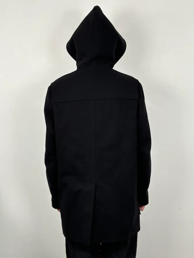 2010s Dior Homme Black Wool Toggle Duffle Coat by Kris Van Assche dKfRLfB 2