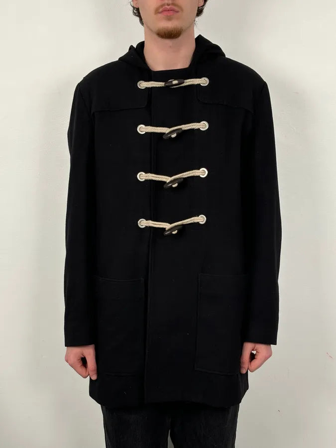 2010s Dior Homme Black Wool Toggle Duffle Coat by Kris Van Assche dKfRLfB 1