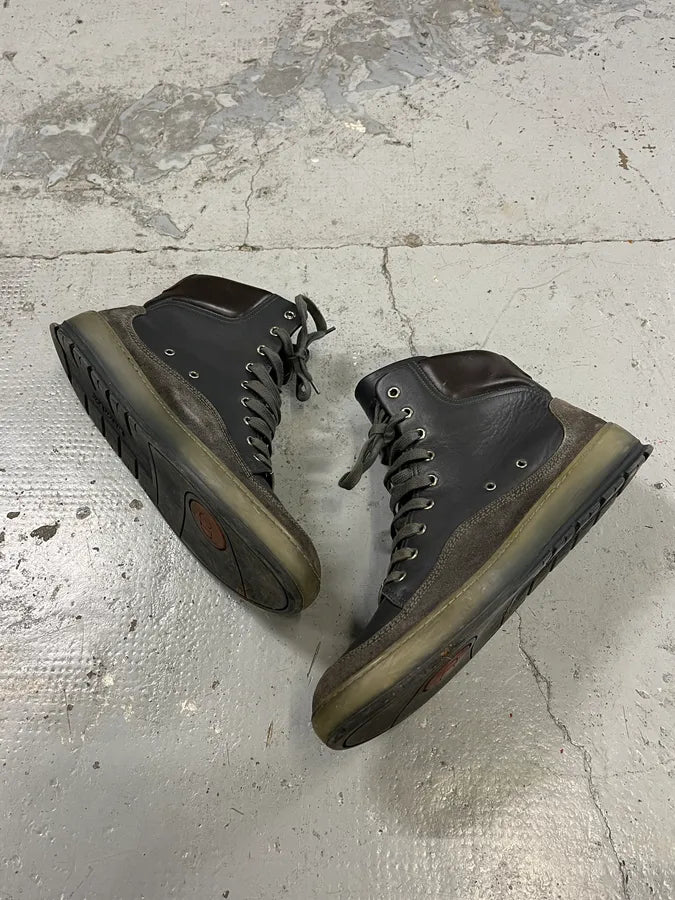 Dior Homme Grey Leather Lace-Up Hiking Boot vpqGjis 2