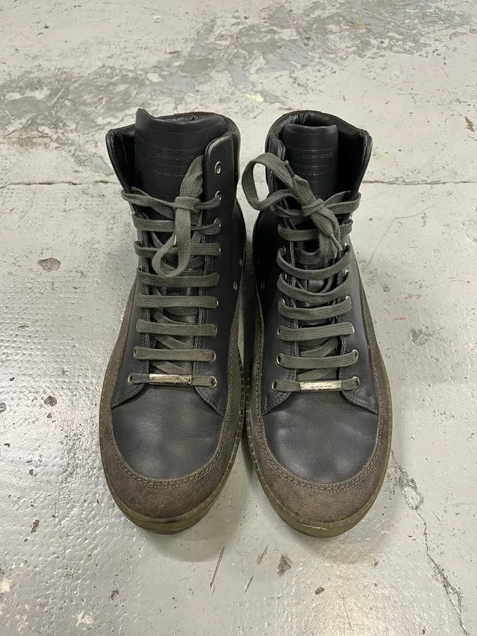 Dior Homme Grey Leather Lace-Up Hiking Boot vpqGjis 3