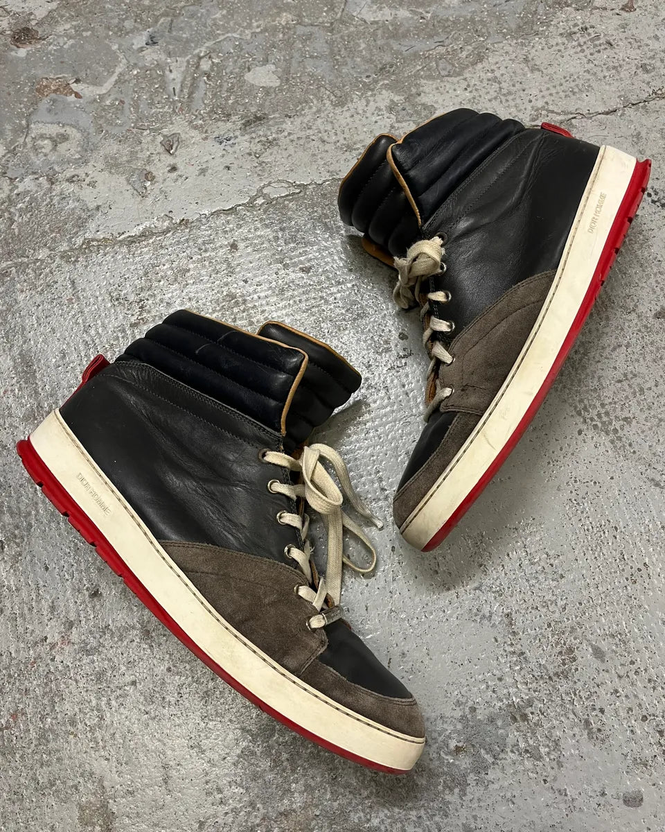 Dior Homme Grey Suede Black Leather High Sneakers  bNgJDNU 1