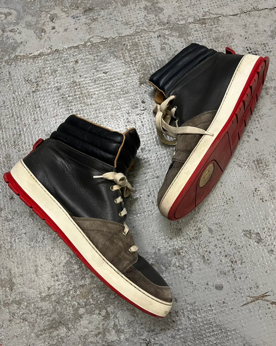 Dior Homme Grey Suede Black Leather High Sneakers  bNgJDNU 2