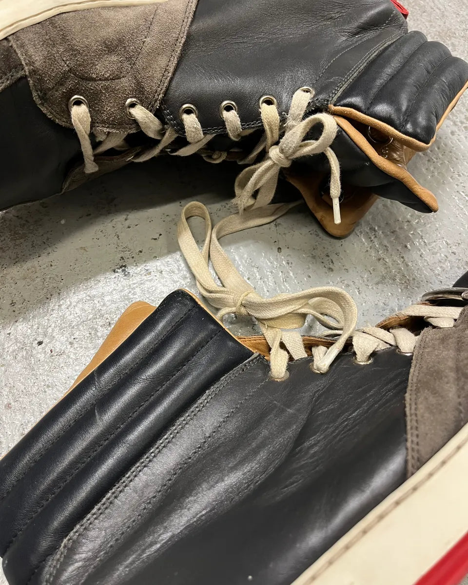 Dior Homme Grey Suede Black Leather High Sneakers  bNgJDNU 4