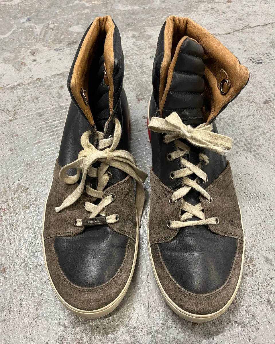 Dior Homme Grey Suede Black Leather High Sneakers  bNgJDNU 5