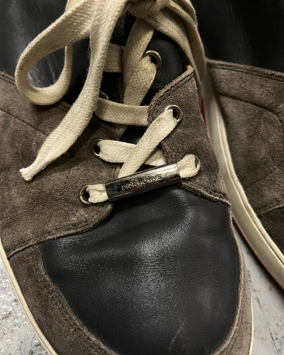 Dior Homme Grey Suede Black Leather High Sneakers  bNgJDNU 6