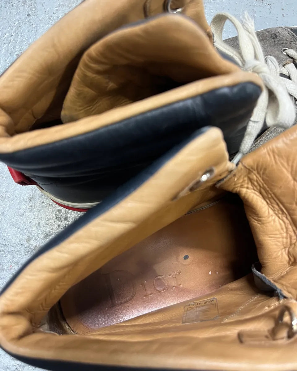 Dior Homme Grey Suede Black Leather High Sneakers  bNgJDNU 8