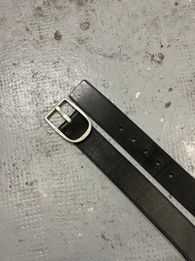Dior Homme Pure Black Leather Belt WBtMDOZ 3