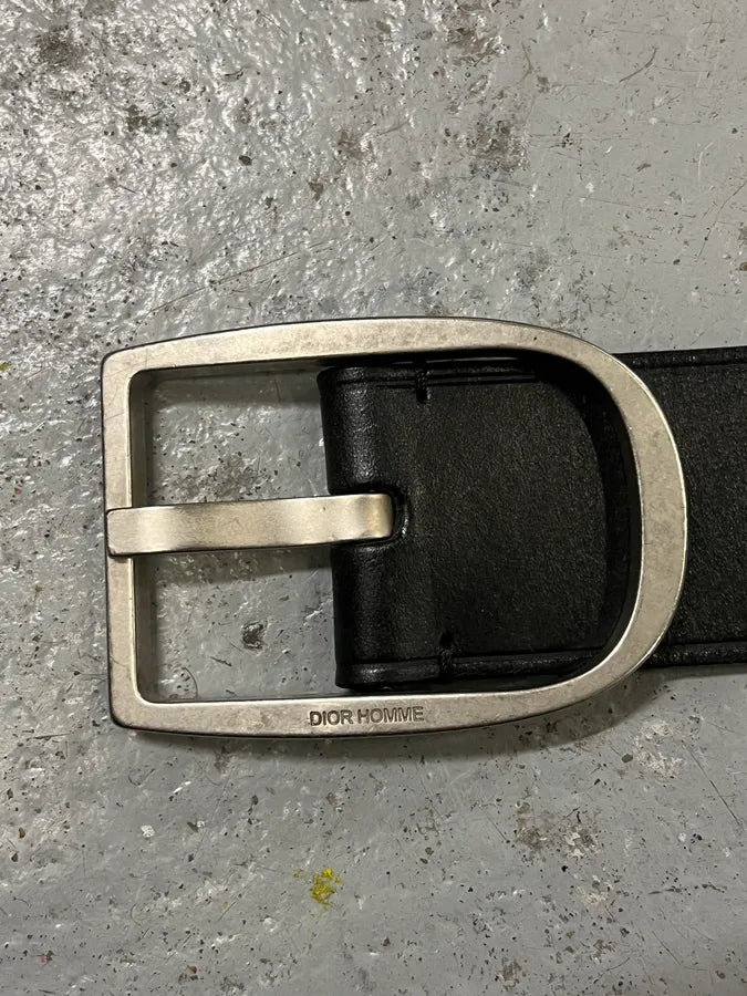 Dior Homme Pure Black Leather Belt WBtMDOZ 4