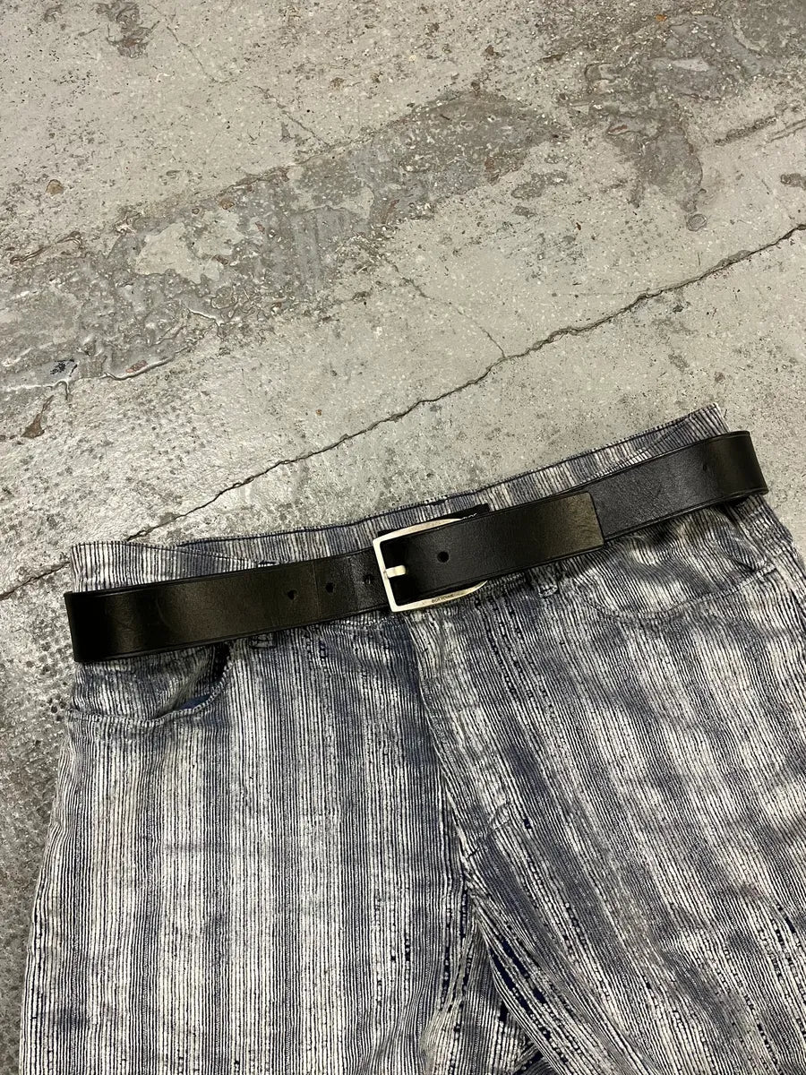 Dior Homme Pure Black Leather Belt WBtMDOZ 0