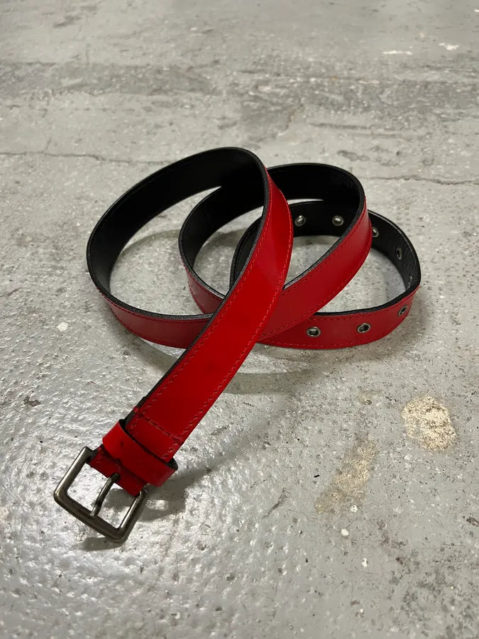 Dior Homme Red Leather Belt (OS) XOcIxoz 3