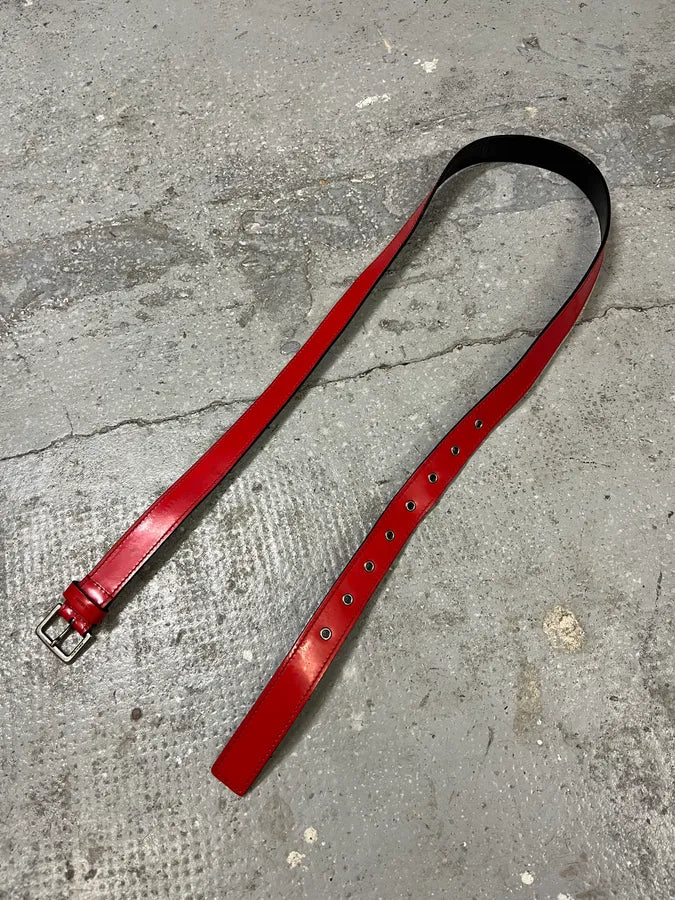 Dior Homme Red Leather Belt (OS) XOcIxoz 4