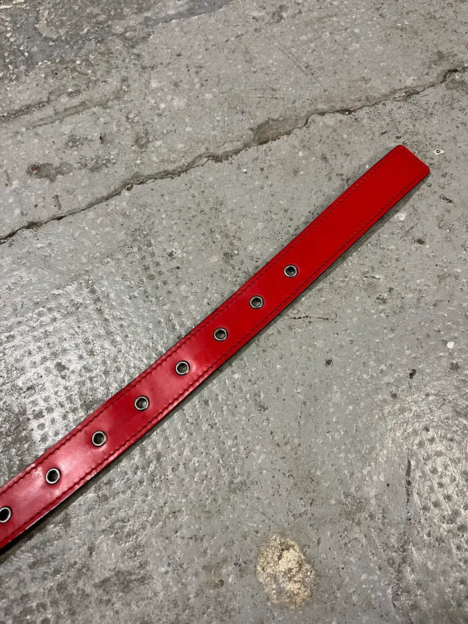 Dior Homme Red Leather Belt (OS) XOcIxoz 7