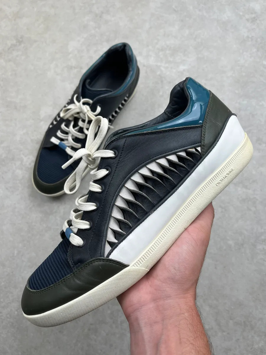 Dior Homme Shark Black Leather Low Sneakers SMThvAe 0