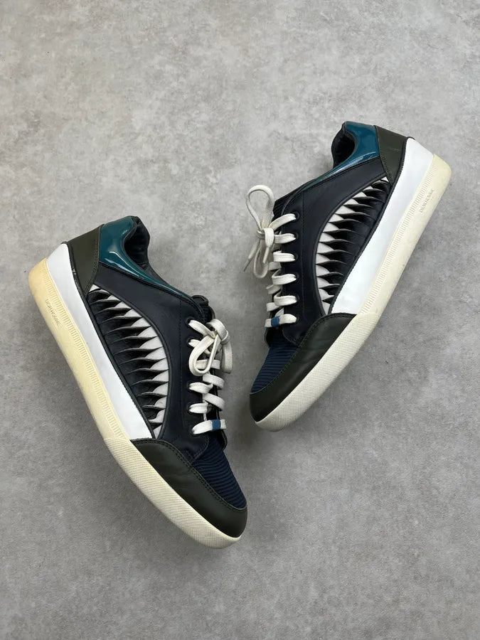 Dior Homme Shark Black Leather Low Sneakers SMThvAe 1