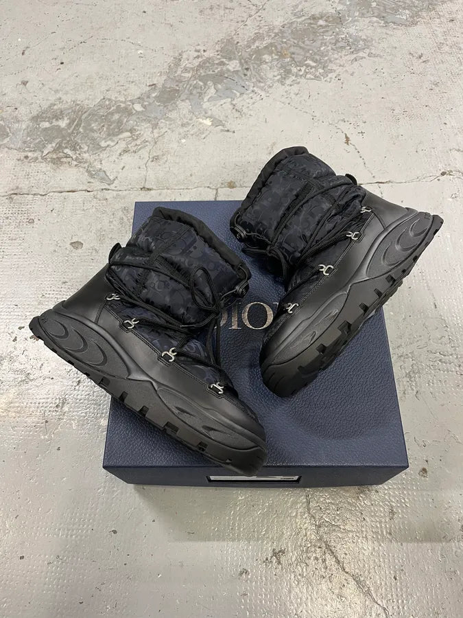Dior Monogram Puffer Black & Navy Snow Boots yOjfBiQ 2
