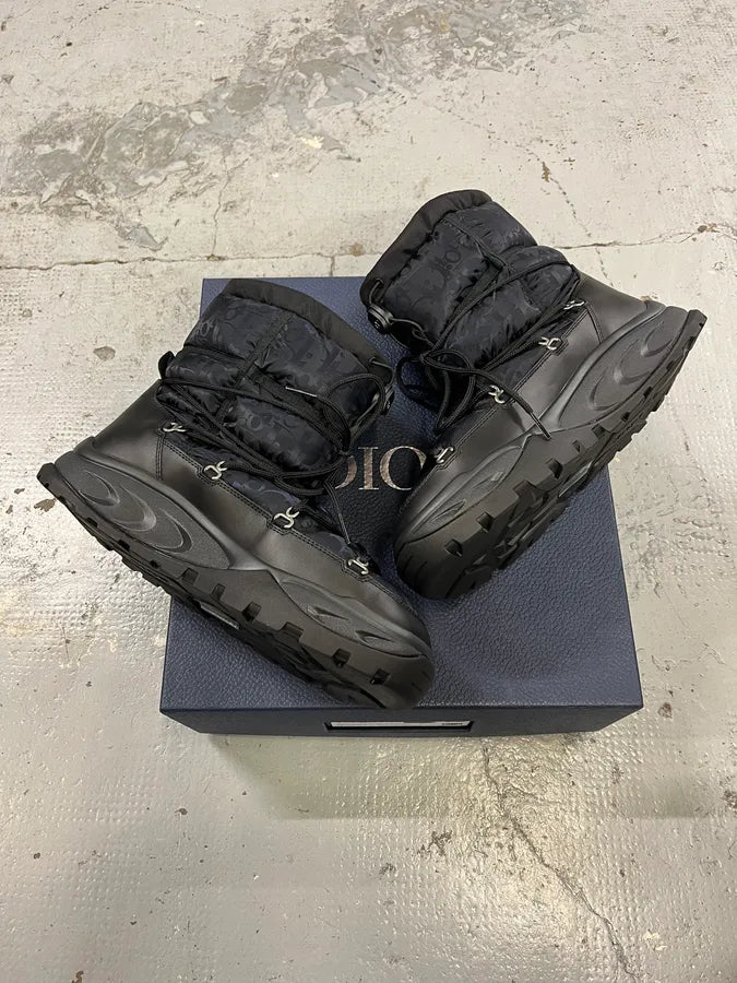 Dior Monogram Puffer Black & Navy Snow Boots yOjfBiQ 3
