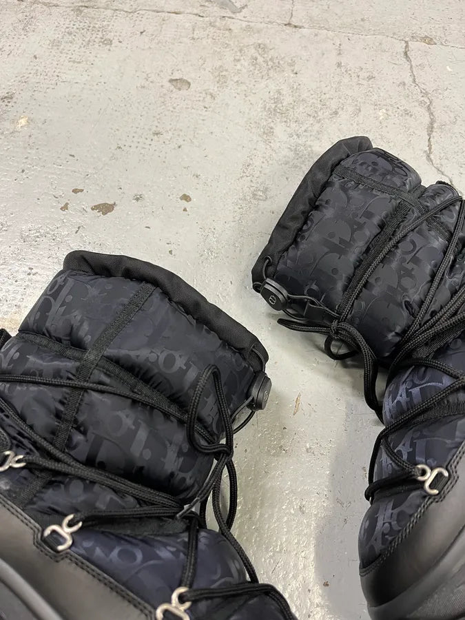 Dior Monogram Puffer Black & Navy Snow Boots yOjfBiQ 4