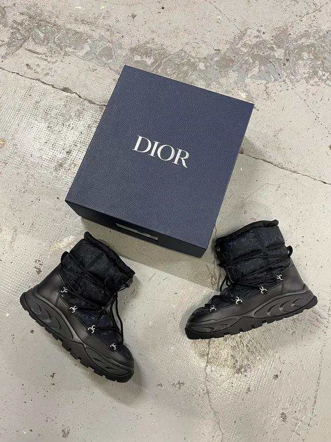 Dior Monogram Puffer Black & Navy Snow Boots yOjfBiQ 6