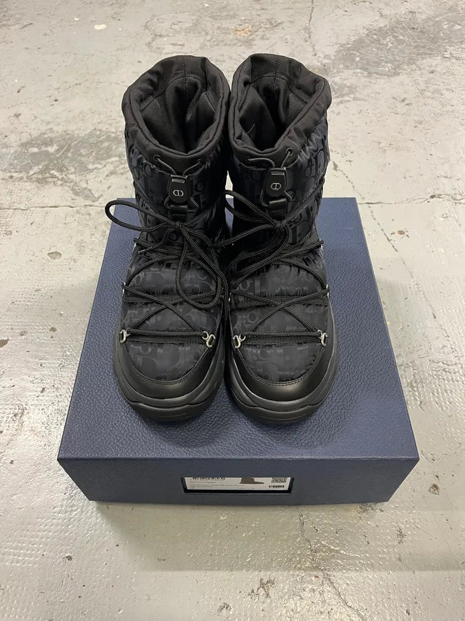 Dior Monogram Puffer Black & Navy Snow Boots yOjfBiQ 7