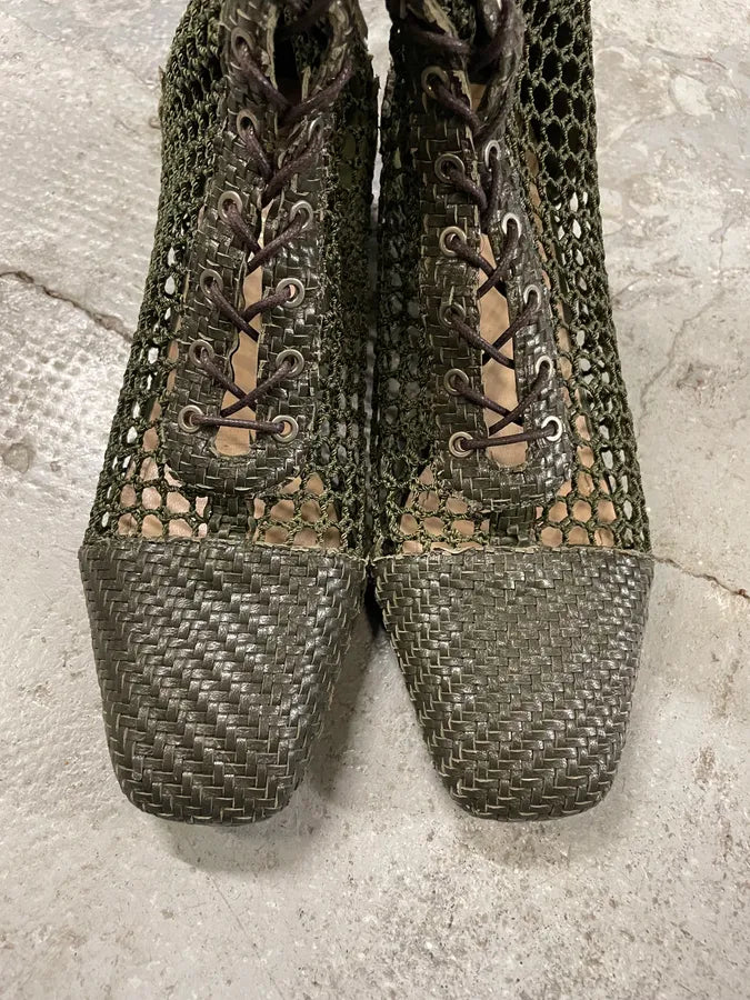 Dior Naughtily Olive High Fishnet Boots (39eu/us6.5) ZHqKxjU 3