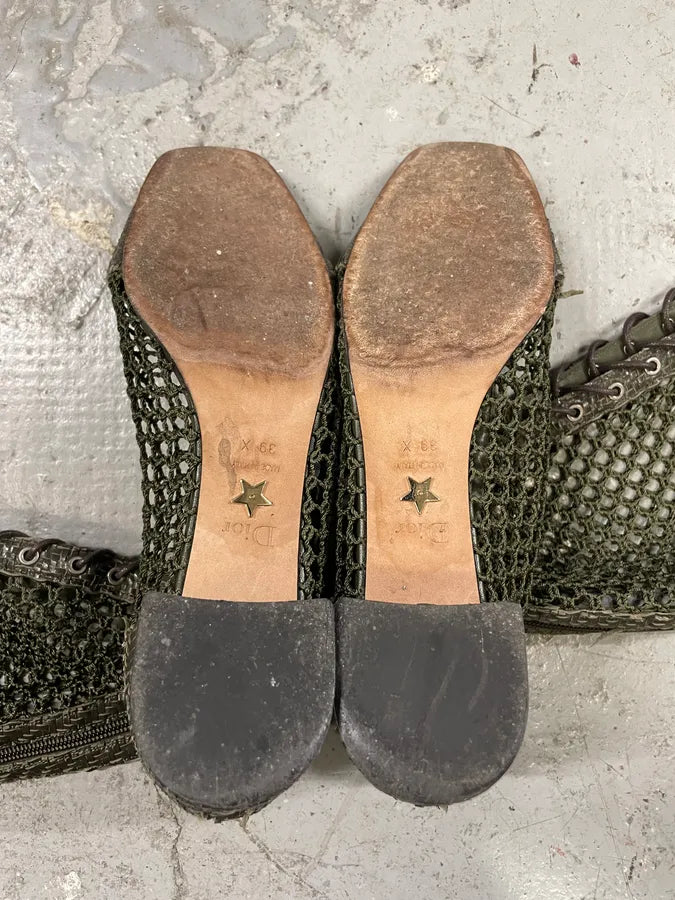 Dior Naughtily Olive High Fishnet Boots (39eu/us6.5) ZHqKxjU 5