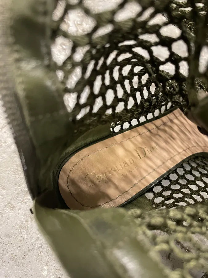 Dior Naughtily Olive High Fishnet Boots (39eu/us6.5) ZHqKxjU 6
