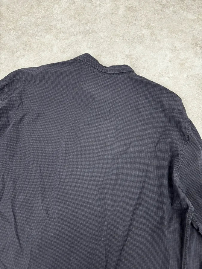 AW2012 Dior Navy & Grey Checkered Classy Shirt mHQKHYu 5