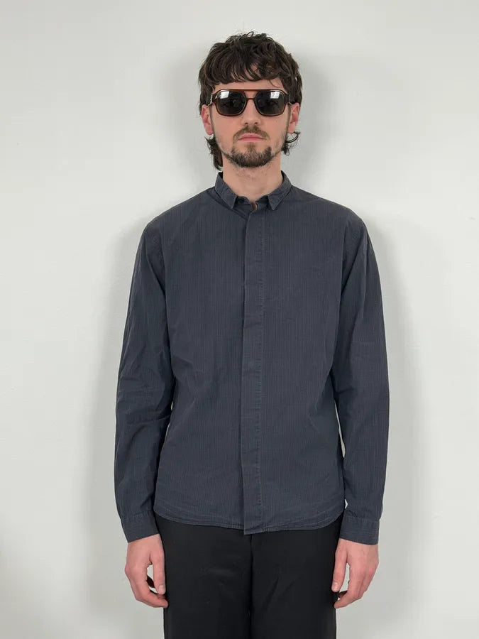 AW2012 Dior Navy & Grey Checkered Classy Shirt mHQKHYu 1