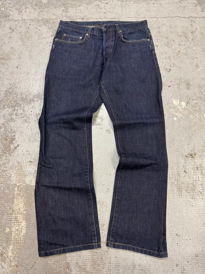 Dior Navy Blue Signature Brut Denim Jeans drxmeji 0