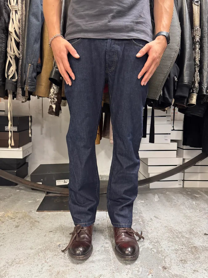 Dior Navy Blue Signature Brut Denim Jeans drxmeji 1