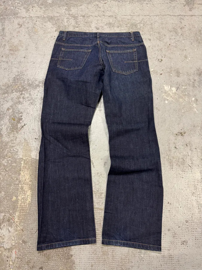 Dior Navy Blue Signature Brut Denim Jeans drxmeji 4