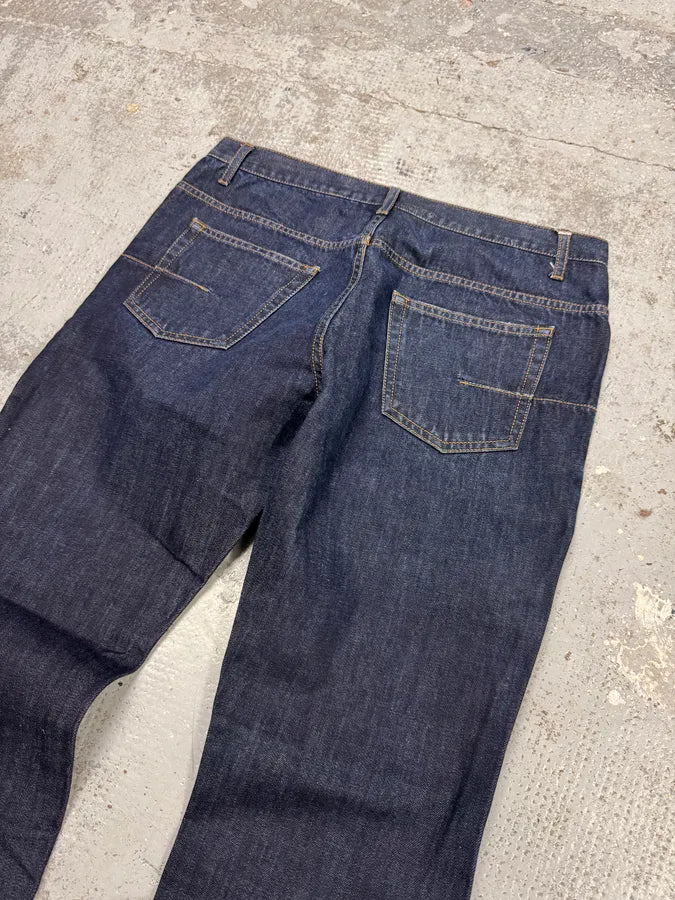 Dior Navy Blue Signature Brut Denim Jeans drxmeji 5