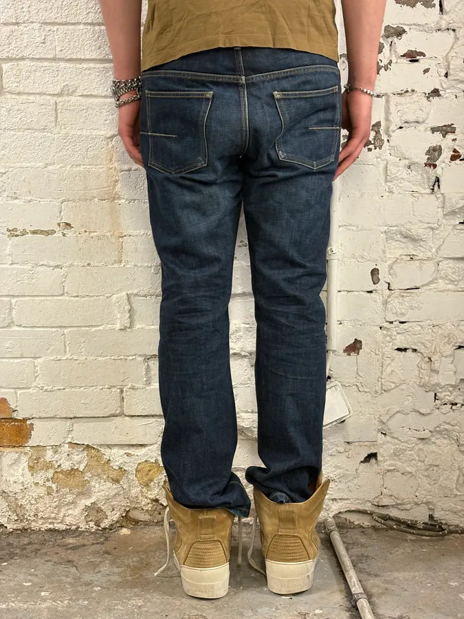 2010s Dior Navy Slim Denim Jeans by Kris Van Assche XjaKgQs 3