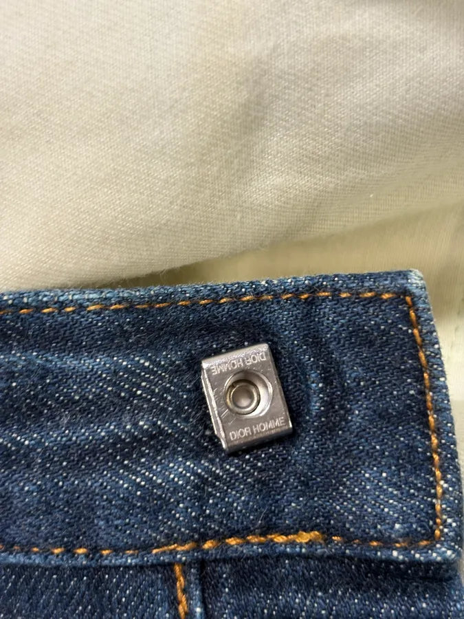 2010s Dior Navy Slim Denim Jeans by Kris Van Assche XjaKgQs 8