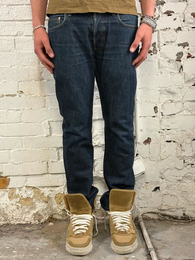 2010s Dior Navy Slim Denim Jeans by Kris Van Assche XjaKgQs 1
