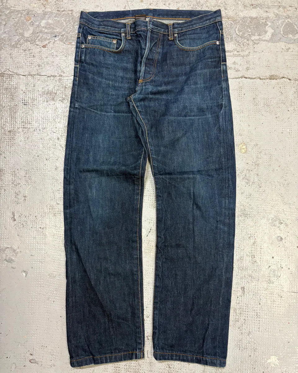 2010s Dior Navy Denim Straight Leg Jeans NwCNemx 1