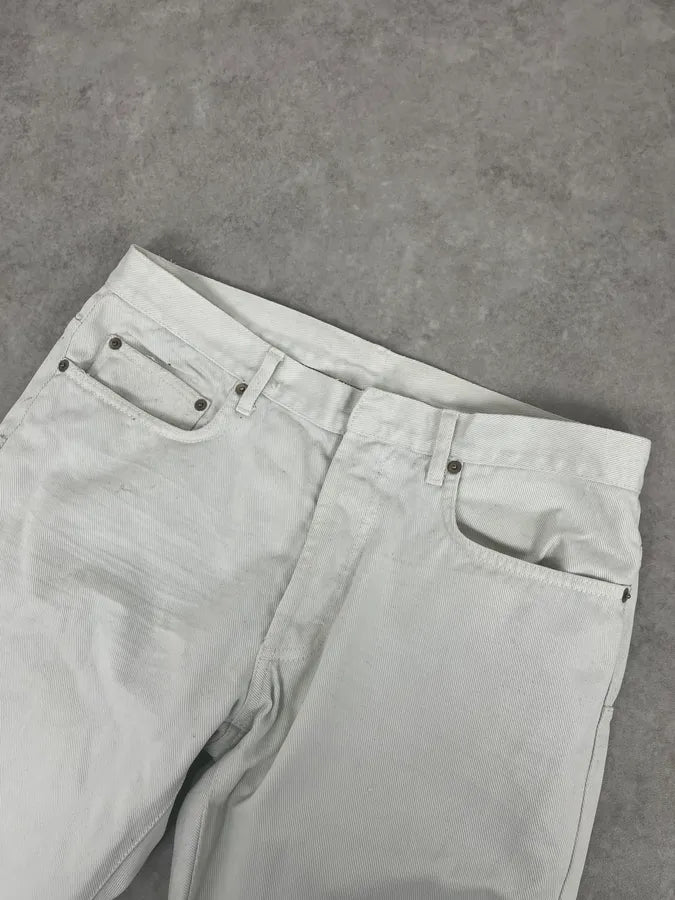 2010s Dior White Denim Jeans by Kris Van Assche pMaHdIa 5