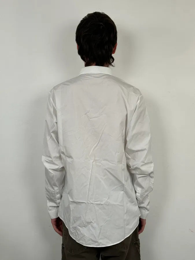 dior white dress shirt Christian Dior Mens White Button-Up Dress Shirt Size 15.5/39-40 Cotton/Polyester