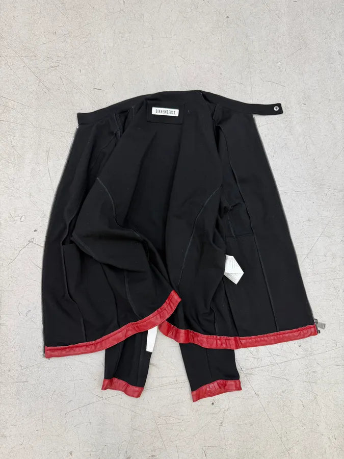 Dirk Bikkembergs Black & Red Leather Biker Jacket lzNHEBX 9